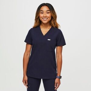 Figs Catarina One-Pocket Scrub Top Navy Size LP